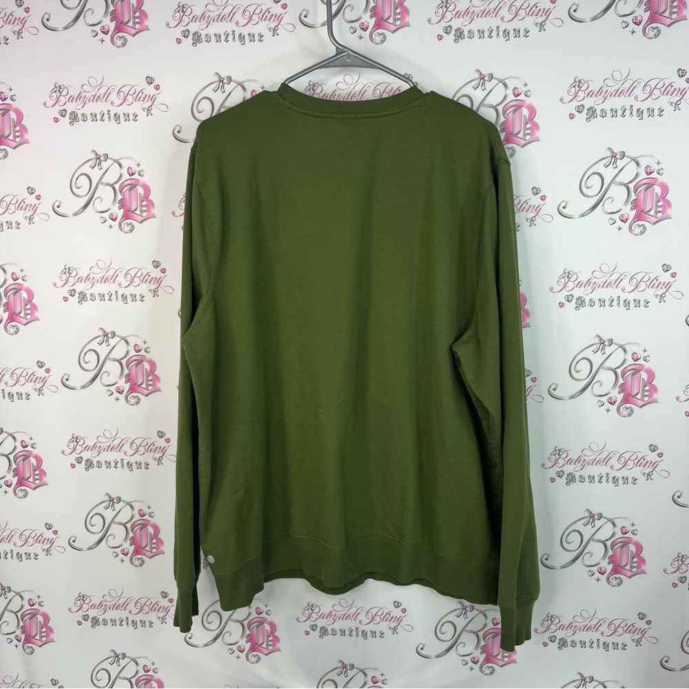 Zella by Z sweater pull over soft stretchy olive military Green Sweater - Picture 2 of 8